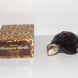 1970s Avon Treasure Turtle Decanter Full 1 fl oz Hana Gasa Cologne New Other